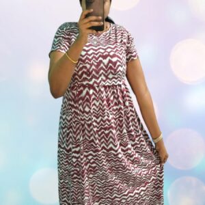 Brown waves Maternity & Feeding loungewear (Midi Length)