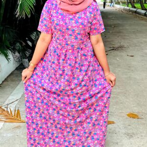 Pink floral Maternity & Feeding Loungewear (Full length)