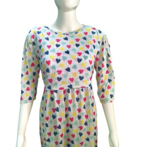 Multi Hearts - Zipless Maternity & Feeding Loungewear (Calf Length)
