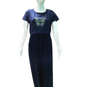 Navy Blue Butterfly - Zipless Maternity & Feeding Loungewear (Full length)