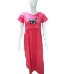 Elite Pink Butterfly - Maternity & Feeding loungewear (Midi Length)