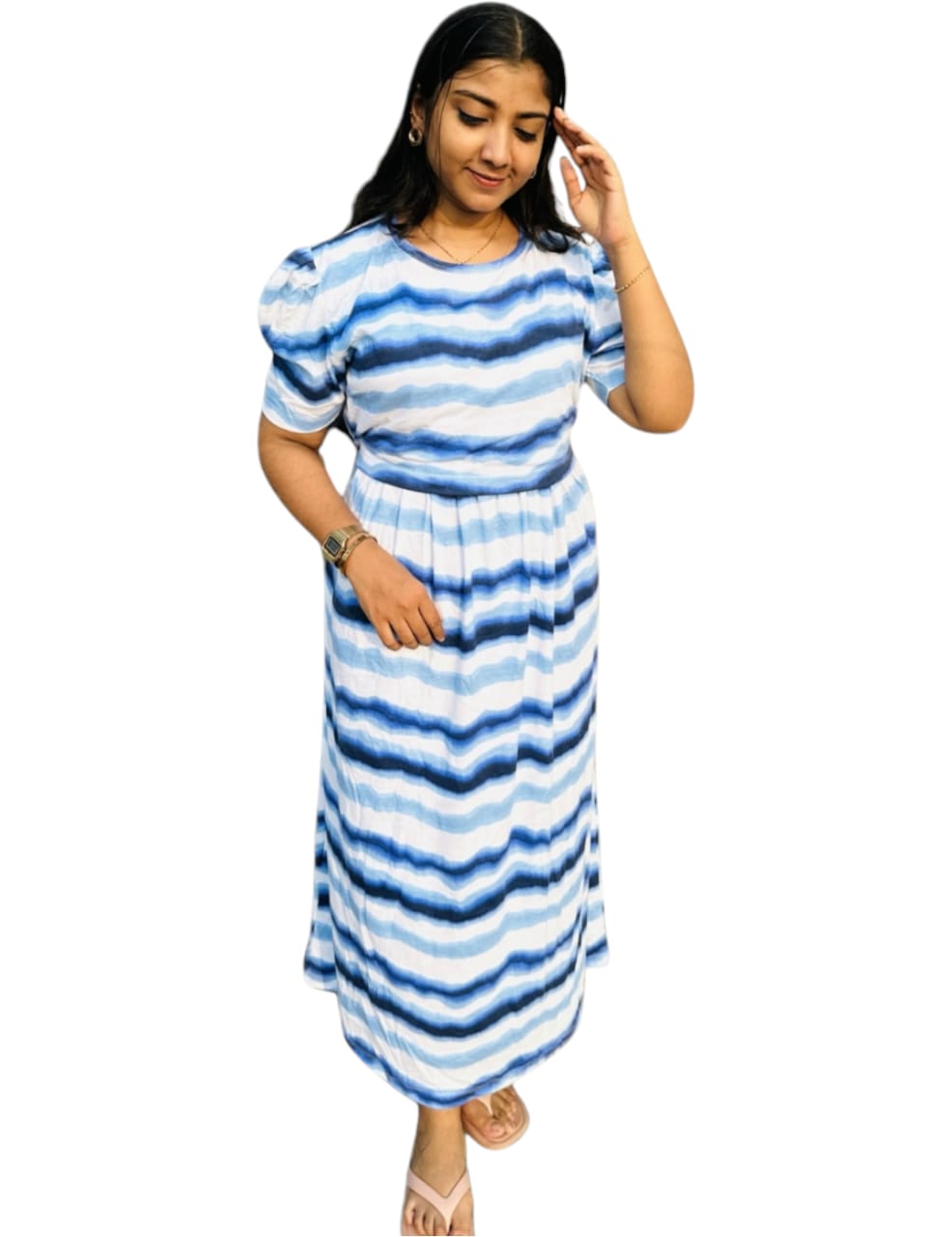Tie & Die Stripes - Zipless Maternity & Feeding Loungewear (Full length)