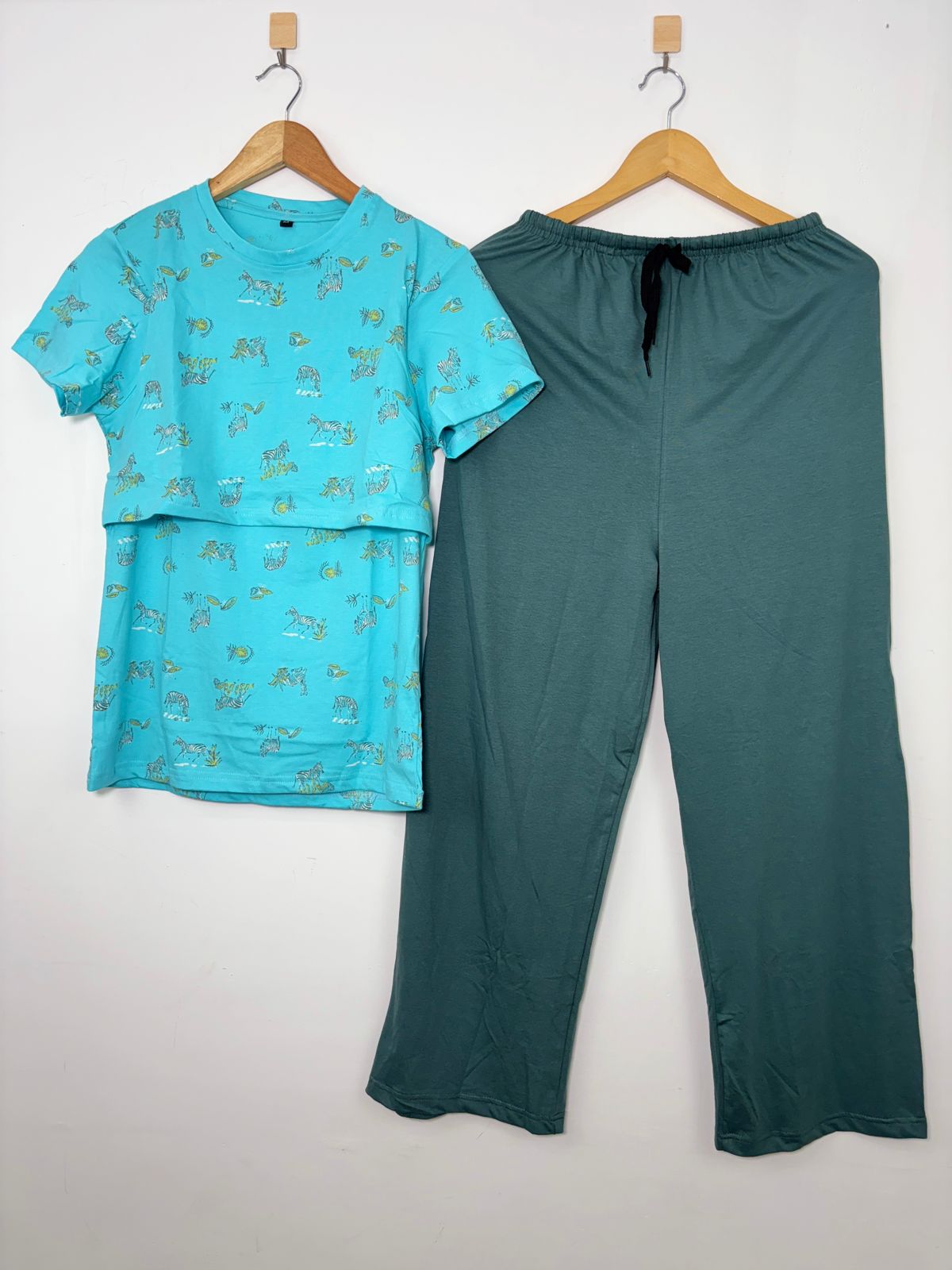 Blue Zebra Printed Feeding Top & Palazzo set