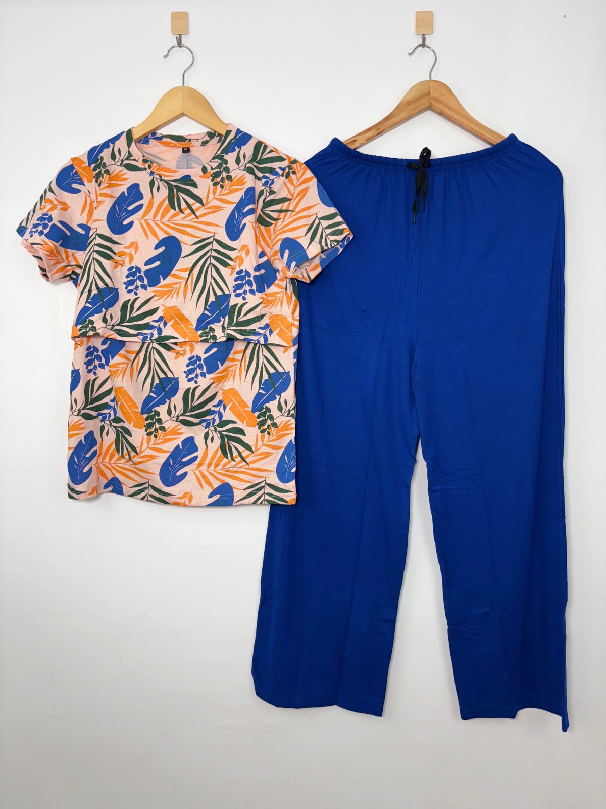 Orange Blue Printed Feeding Top & Palazzo set