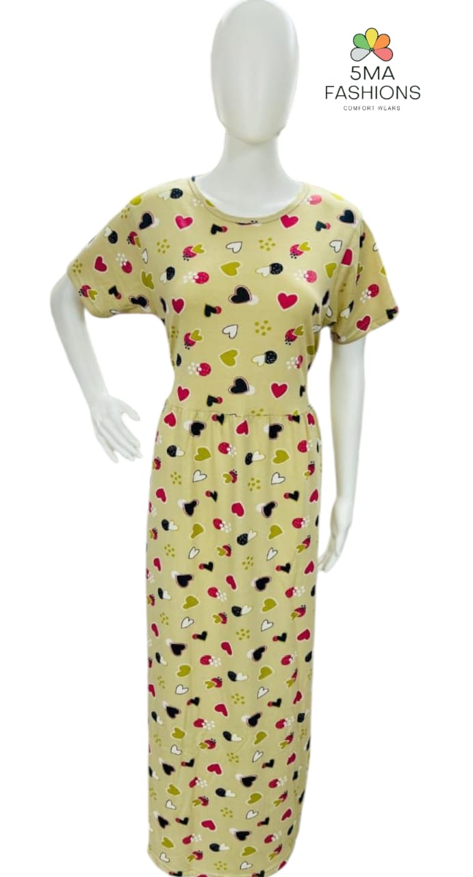 Beige Heart Non Feeding Maxi - Full length